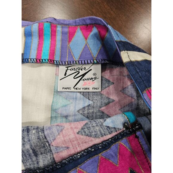 Vintage Puritan Forever Young Aztec Geometric Bold Print Wrap Midi Skirt Size M - Picture 4 of 8